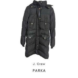 J. Crew Black Quilted Parka